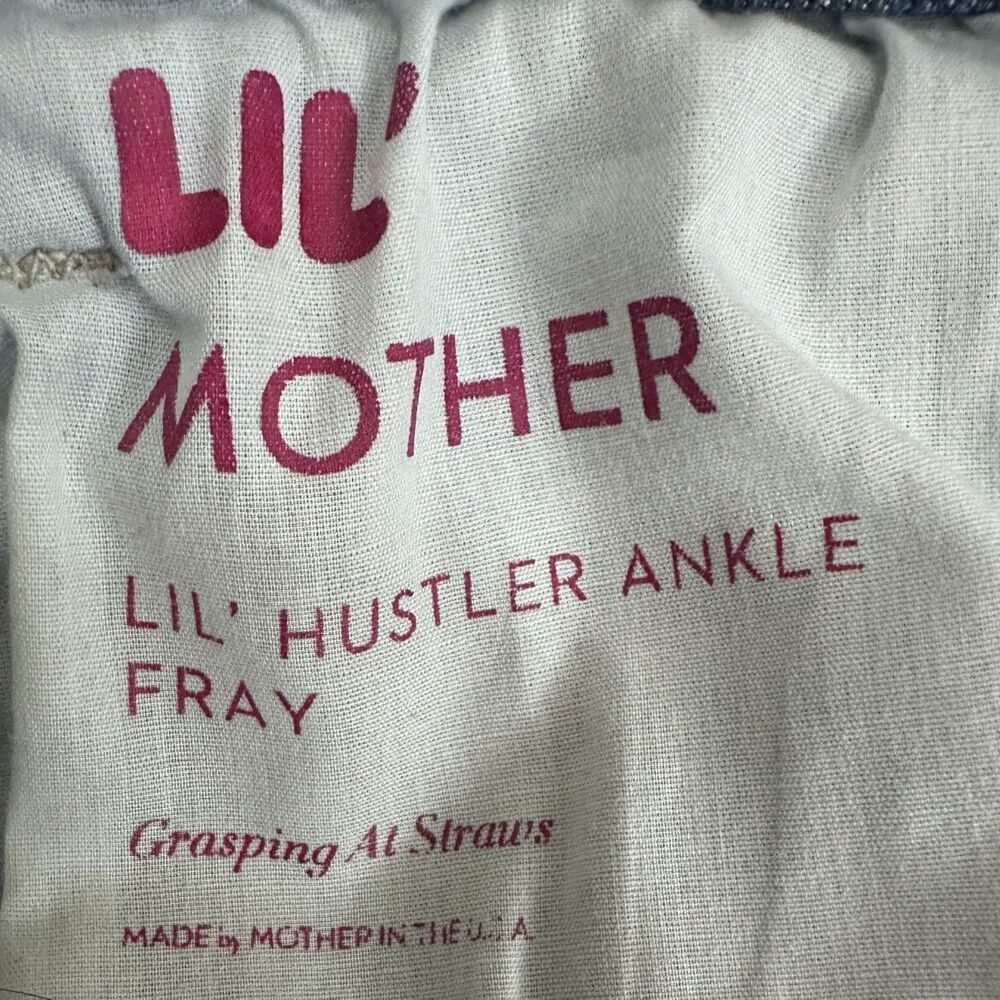 Lil’ Mother Jeans Womens 29 Blue High Rise Lil Hustler Ankle Fray USA Made Denim - Picture 12 of 13